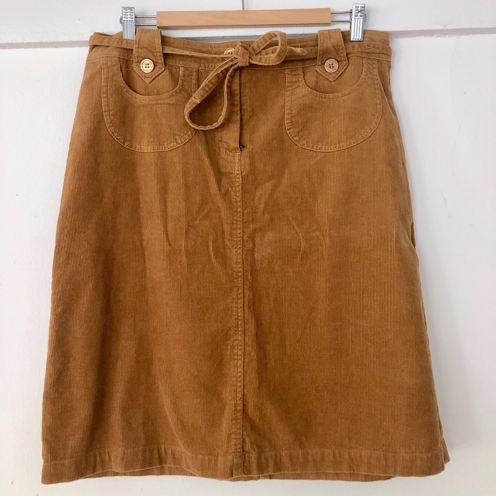 H&M Divided Gold Corduroy Skirt size 12